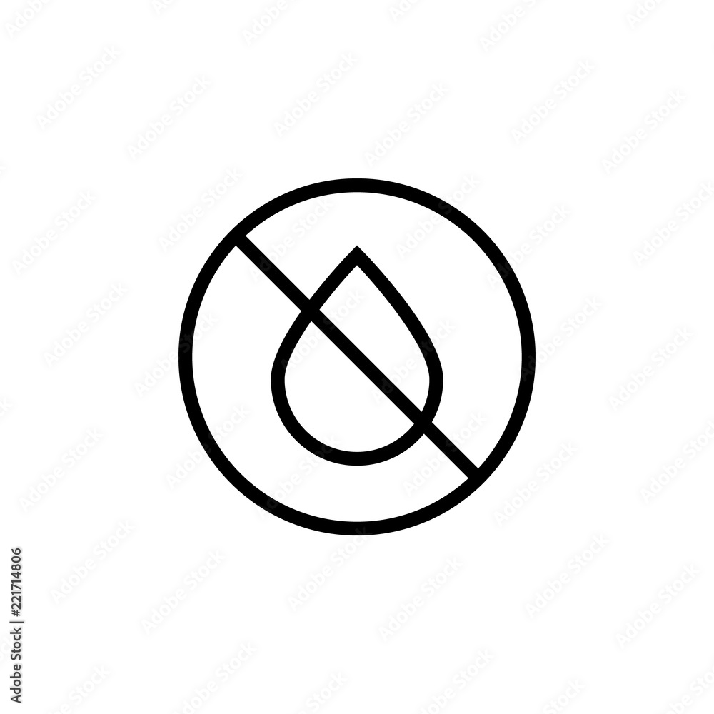 Aufkleber prohibition of oil icon. element of prohibition sign for mobile concept and web apps icon. thin line