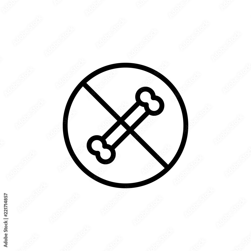 Poster dog ban icon. element of prohibition sign for mobile concept and web apps icon. thin line icon for w