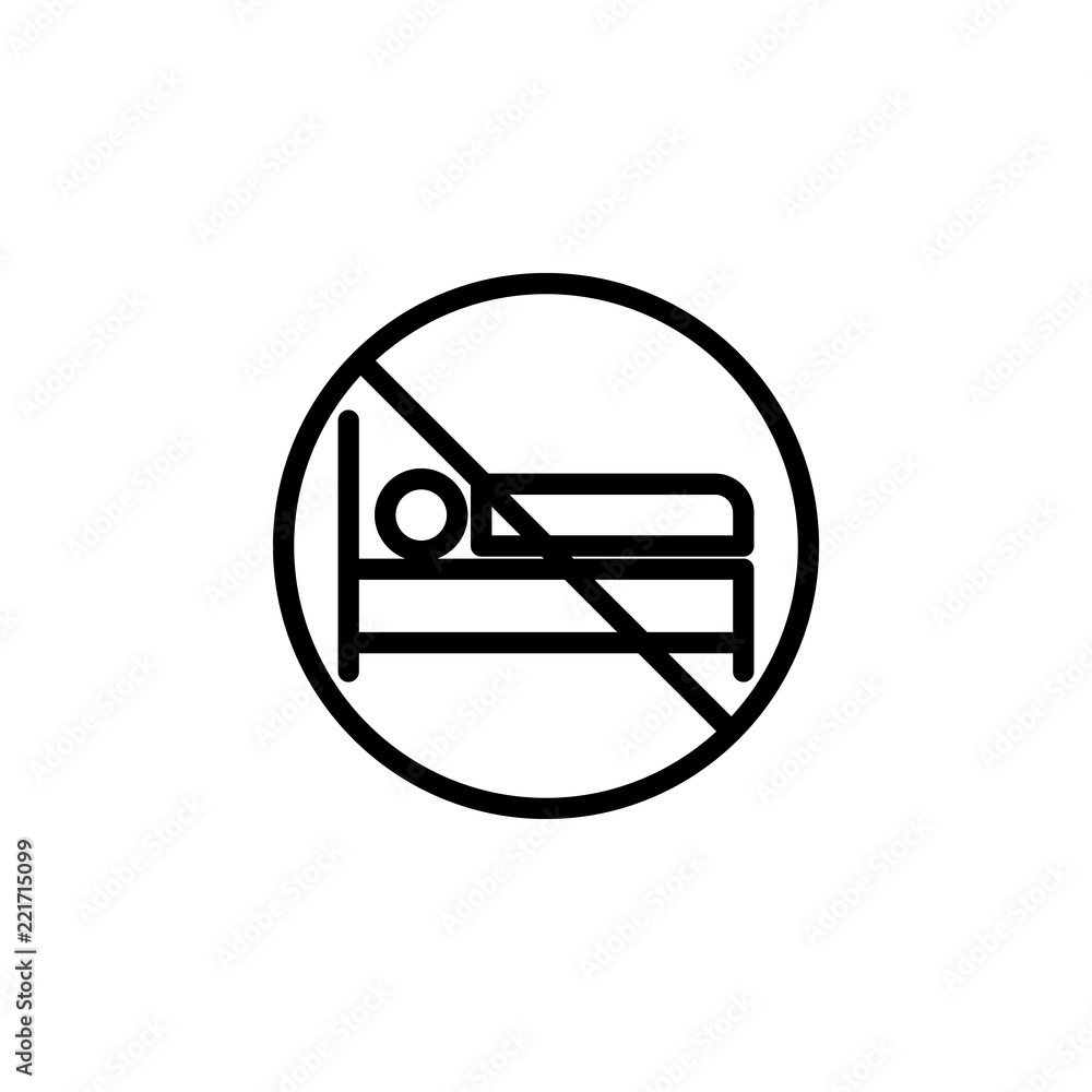Poster prohibition of sleep icon. element of prohibition sign for mobile concept and web apps icon. thin li