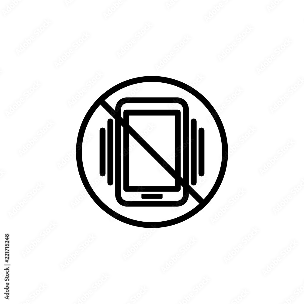 Poster prohibition of vibration icon. element of prohibition sign for mobile concept and web apps icon. thi