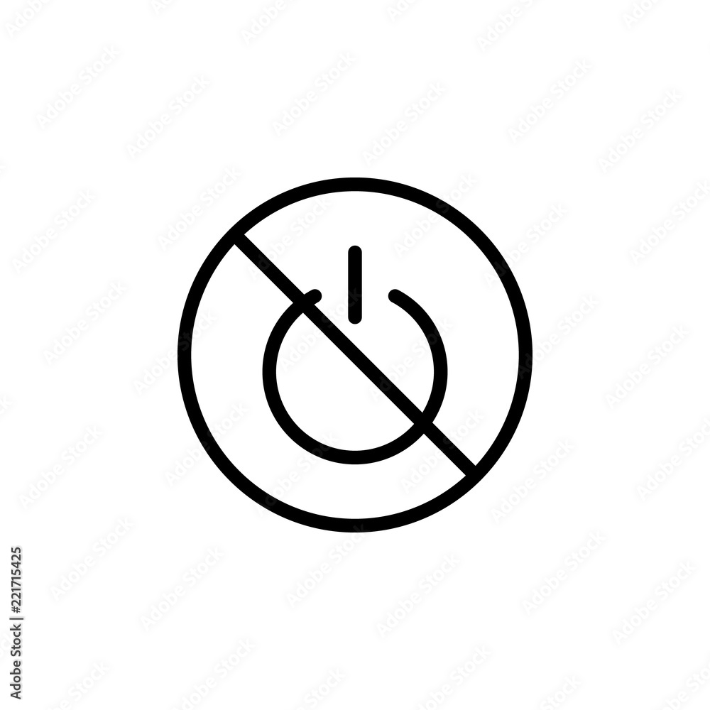 Poster shutdown prohibition icon. element of prohibition sign for mobile concept and web apps icon. thin li