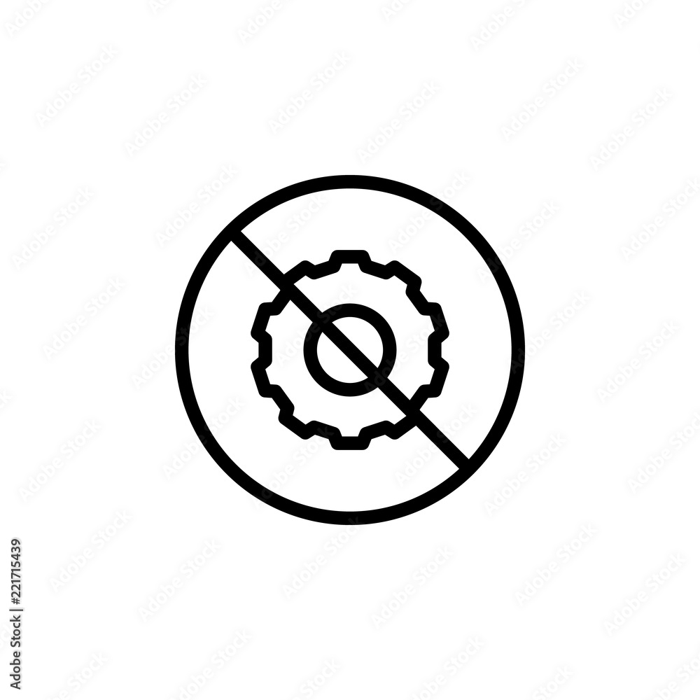 Poster disable settings icon. element of prohibition sign for mobile concept and web apps icon. thin line i