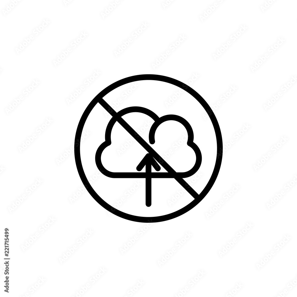 Poster prohibit cloud storage icon. element of prohibition sign for mobile concept and web apps icon. thin 