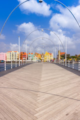 Floating pantoon bridge in Willemstad, Curacao