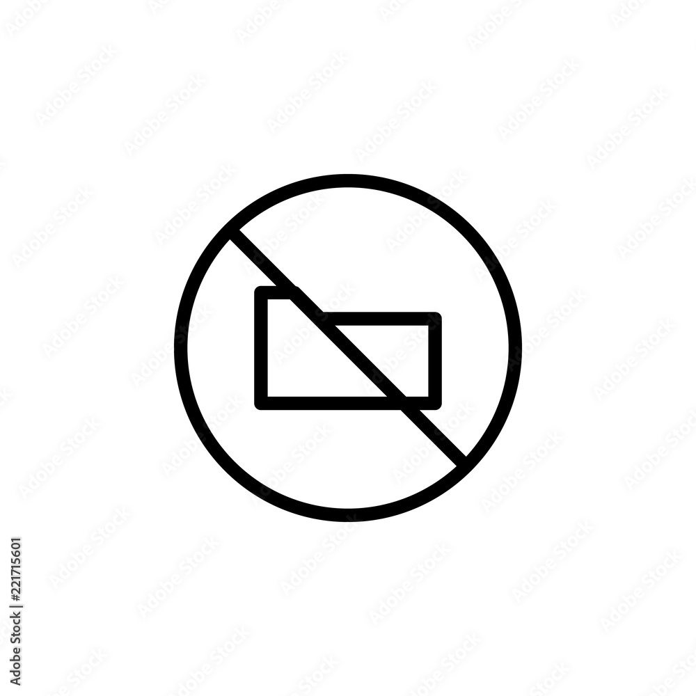 Poster ban folder icon. element of prohibition sign for mobile concept and web apps icon. thin line icon fo