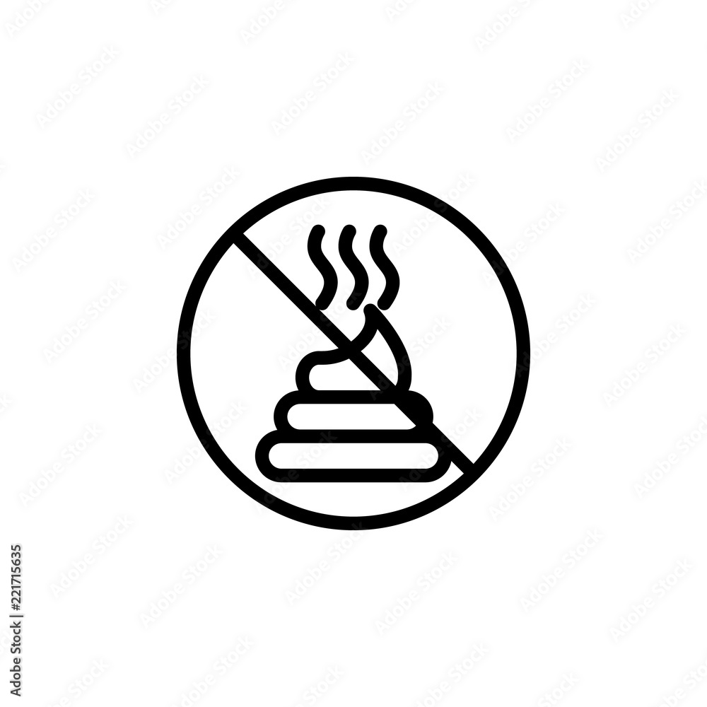 Poster ban toilet icon. element of prohibition sign for mobile concept and web apps icon. thin line icon fo