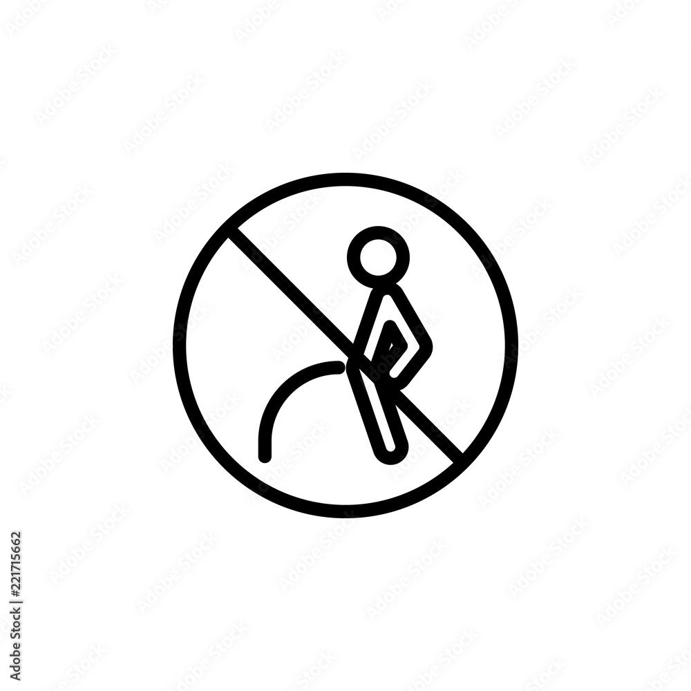 Poster ban toilet icon. element of prohibition sign for mobile concept and web apps icon. thin line icon fo