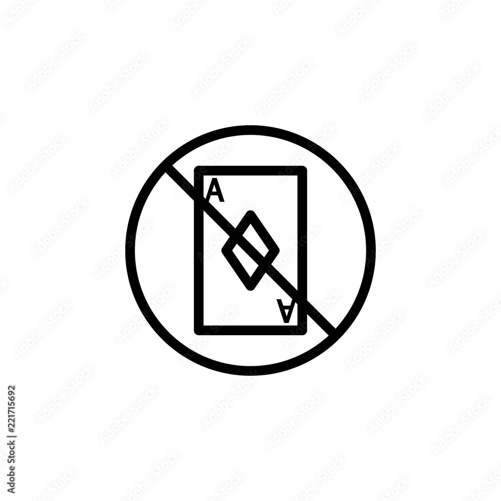 Aufkleber card prohibition icon. element of prohibition sign for mobile concept and web apps icon. thin line i