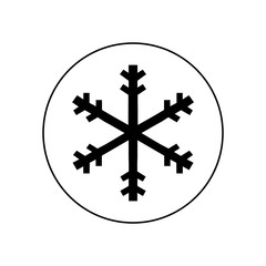 Snowflake icon in circle, logo on white background