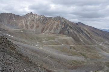 Fototapeta na wymiar Landscape between Leh and Diskit in Ladakh, India