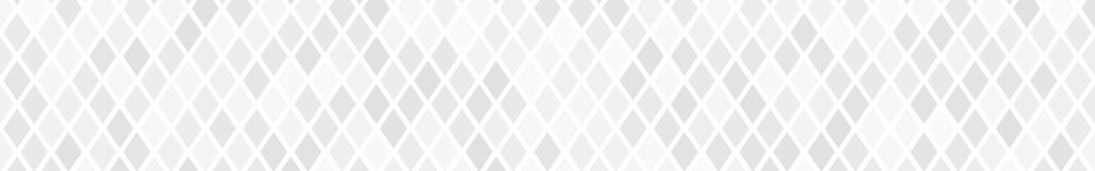Abstract horizontal banner or background of small rhombuses in white colors.