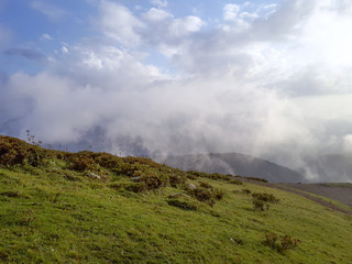 Mountains in the clouds Krasnaya Polyana Sochi