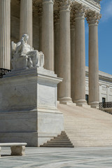 Contemplation of Justice United States Supreme Court building located in Washington, D.C., USA.