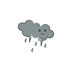 Rainy colored hand drawn icon. Element of autumn icon for mobile concept and web apps. Hand drawn colored Rainy can be used for web and mobile