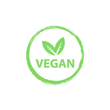 Vegan logo, organic bio logos or sign. Raw, healthy food badges, tags set for cafe, restaurants, products packaging etc. Vector vegan sticker icons templates set.