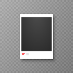 Retro realistic vector photo frame or social media template. Placed on transparent background vector illustration.