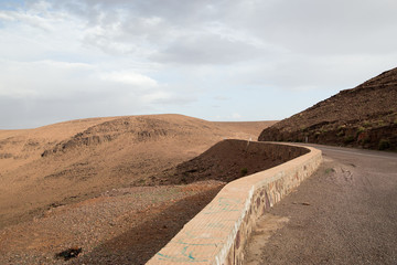 Mountain road in the Atlas mountains of Morocco