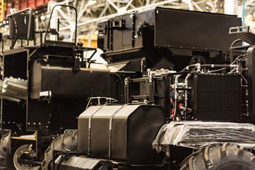 Assembly workshop interior at big industrial plant