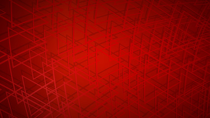 Abstract background of intersecting triangles with shadows in red colors
