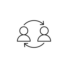 replacement of employee icon. Element of business icon for mobile concept and web apps. Thin line replacement of employee icon can be used for web and mobile