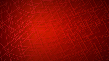 Abstract background of intersecting triangles with shadows in red colors