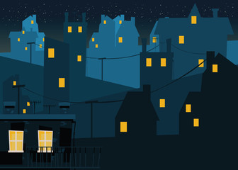 city in night vector illustration 