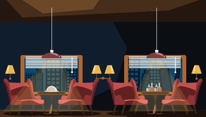 restaurant interior vector illustration 