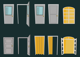 doors set vector illustration 