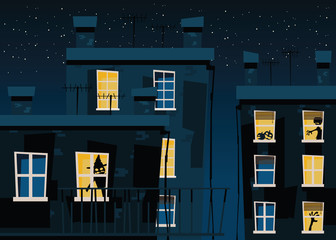 halloween building vector illustration 