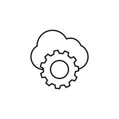 cloud based configuration store icon. Element of business icon for mobile concept and web apps. Thin line cloud based configuration store icon can be used for web and mobile