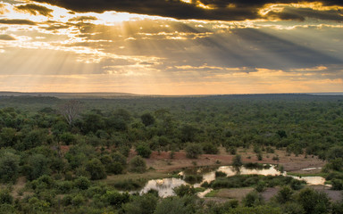 Sonnenuntergang in Afrika (Botswana und Zimbabwe)