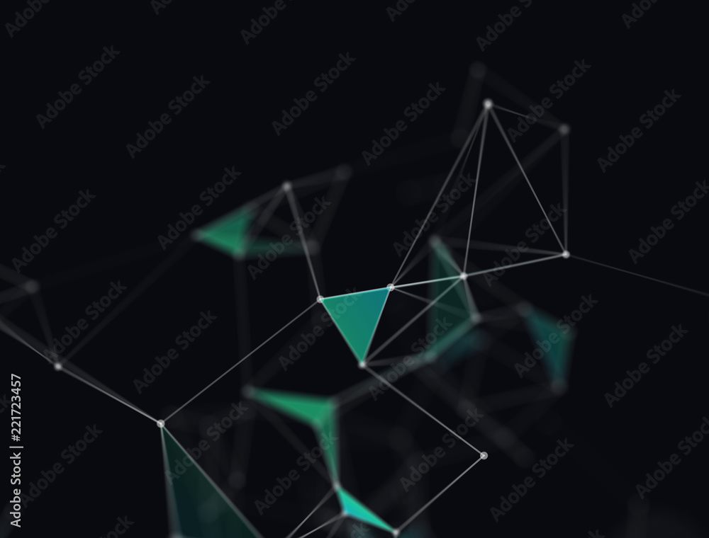 Poster abstract 3d technology futuristic geometrical and science neon visualization. plexus digital wallpap