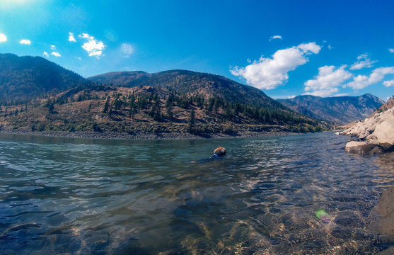 Thompson River Riverbank Rocky Summer