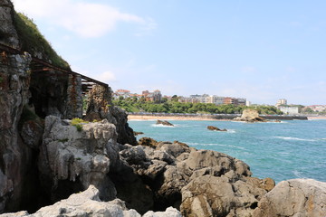 Fototapeta na wymiar Sea and rocks in the sea Cantabrico Santander Spain