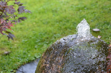 a stone fountain