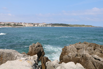 Fototapeta na wymiar Sea and rocks in the sea Cantabrico Santander Spain