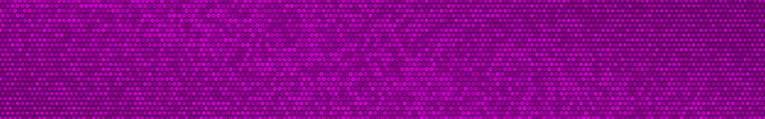 Abstract halftone gradient horizontal banner in randomly shades of purple colors