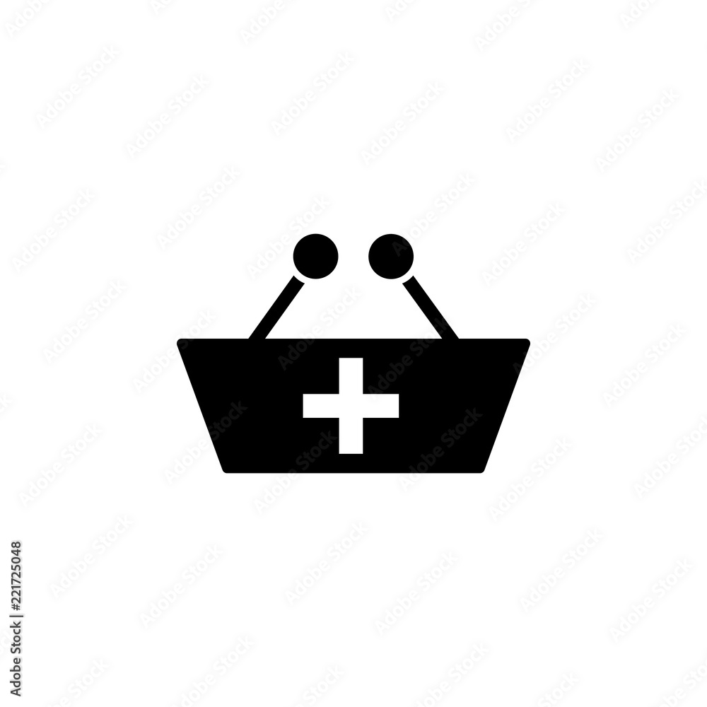 Poster shopping bug plus icon. element of simple icon. premium quality graphic design icon. signs and symbo