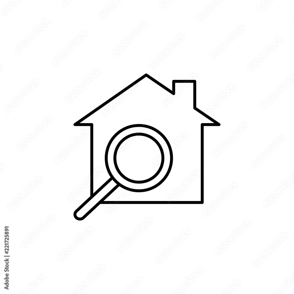 Poster house search icon. element of building and landmark outline icon for mobile concept and web apps. th