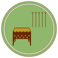 Brazier grill with skewers icon