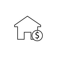 house price icon. Element of building and landmark outline icon for mobile concept and web apps. Thin line house price icon can be used for web and mobile