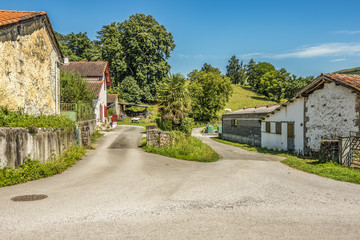 Fototapeta na wymiar Agricultural livestock village in the Pyrénées-Atlantiques region. France.