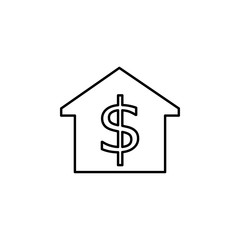 house price icon. Element of building and landmark outline icon for mobile concept and web apps. Thin line house price icon can be used for web and mobile