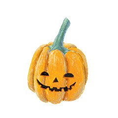 Hand drawn smiling pumpkin isolated on white background. Pencil drawing. Scary Halloween collection.