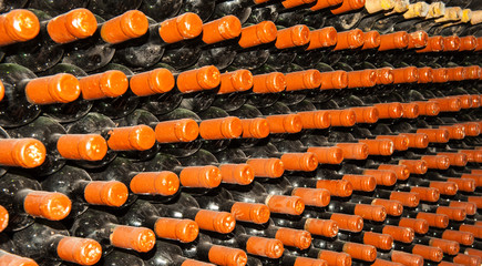 Background with wine cellars