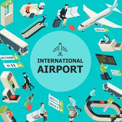 Isometric Airport Colorful Template