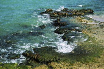 Beautiful view on the shore of the Black sea at Costinesti, Romania
