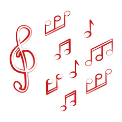 Set of music note doodle