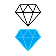 Diamond line icon. Diamond outline vector sign