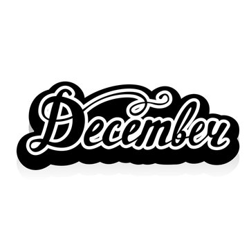 Word December vector lettering